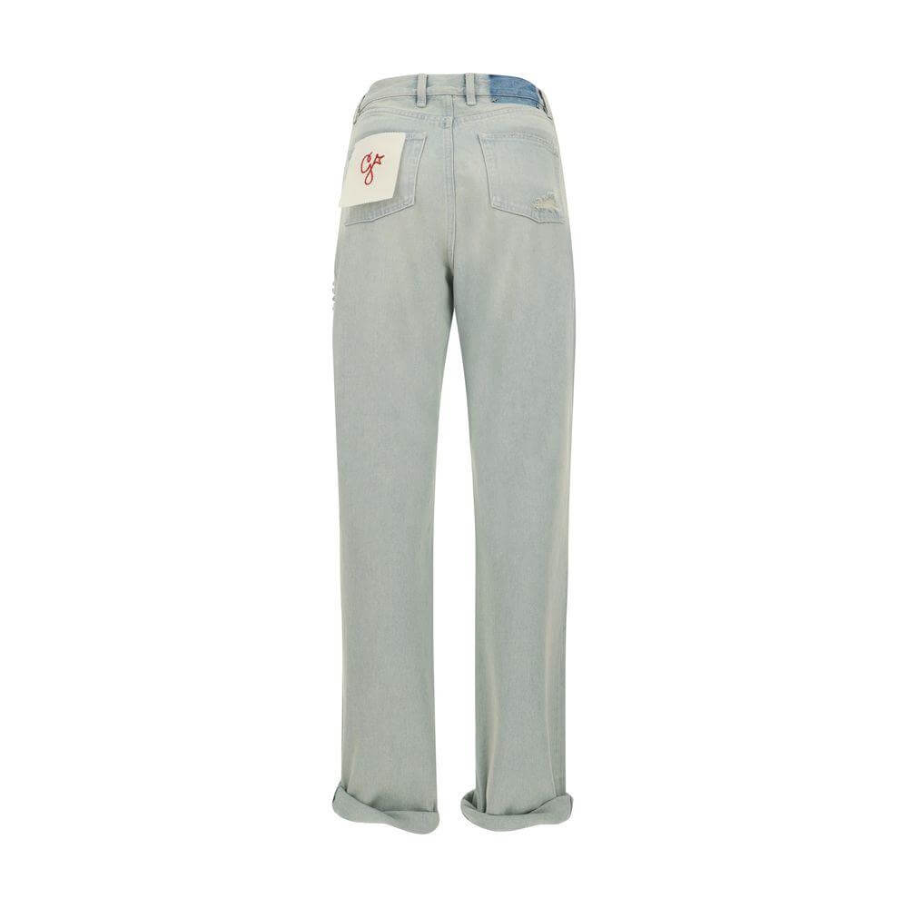 Back view of Golden Goose Golden Jeans with relaxed fit and stylish patch detail.