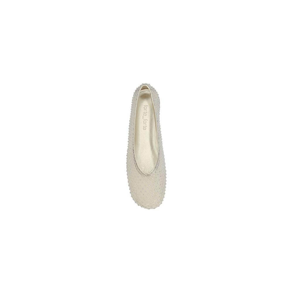 Forte_Forte Strass Mesh Ballerinas with rhinestone details and flat sole for comfort.