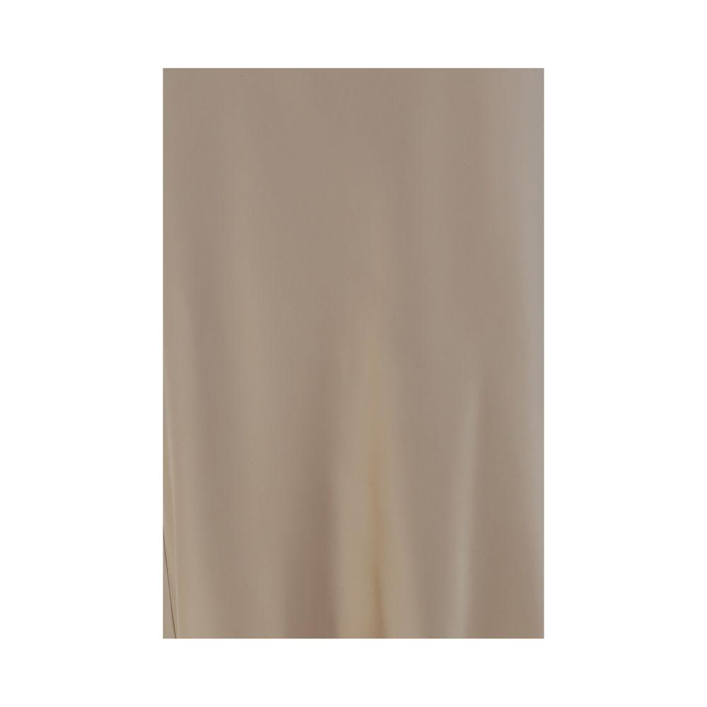 Close-up of a beige monochrome dress fabric by F.IT, featuring a soft and smooth texture.