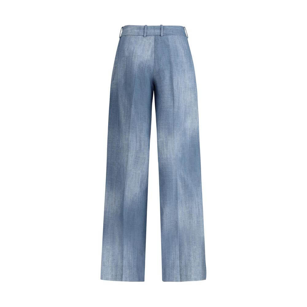 Ermanno Scervino Marocain palazzo pants with belt loops, side zipper, and side welt pockets for elegant style and comfort.