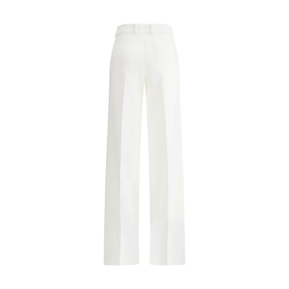 Ermanno Scervino Cady Pants in white, featuring high waist and wide leg with a side zipper and belt loops for a versatile look.