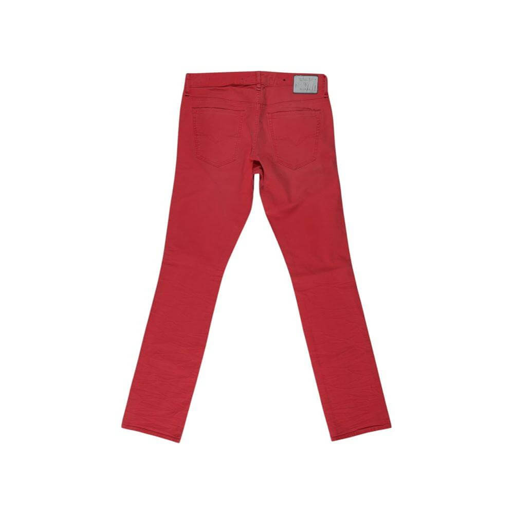 Men's Guess red skinny jeans, 98% cotton, fall/winter collection, back view