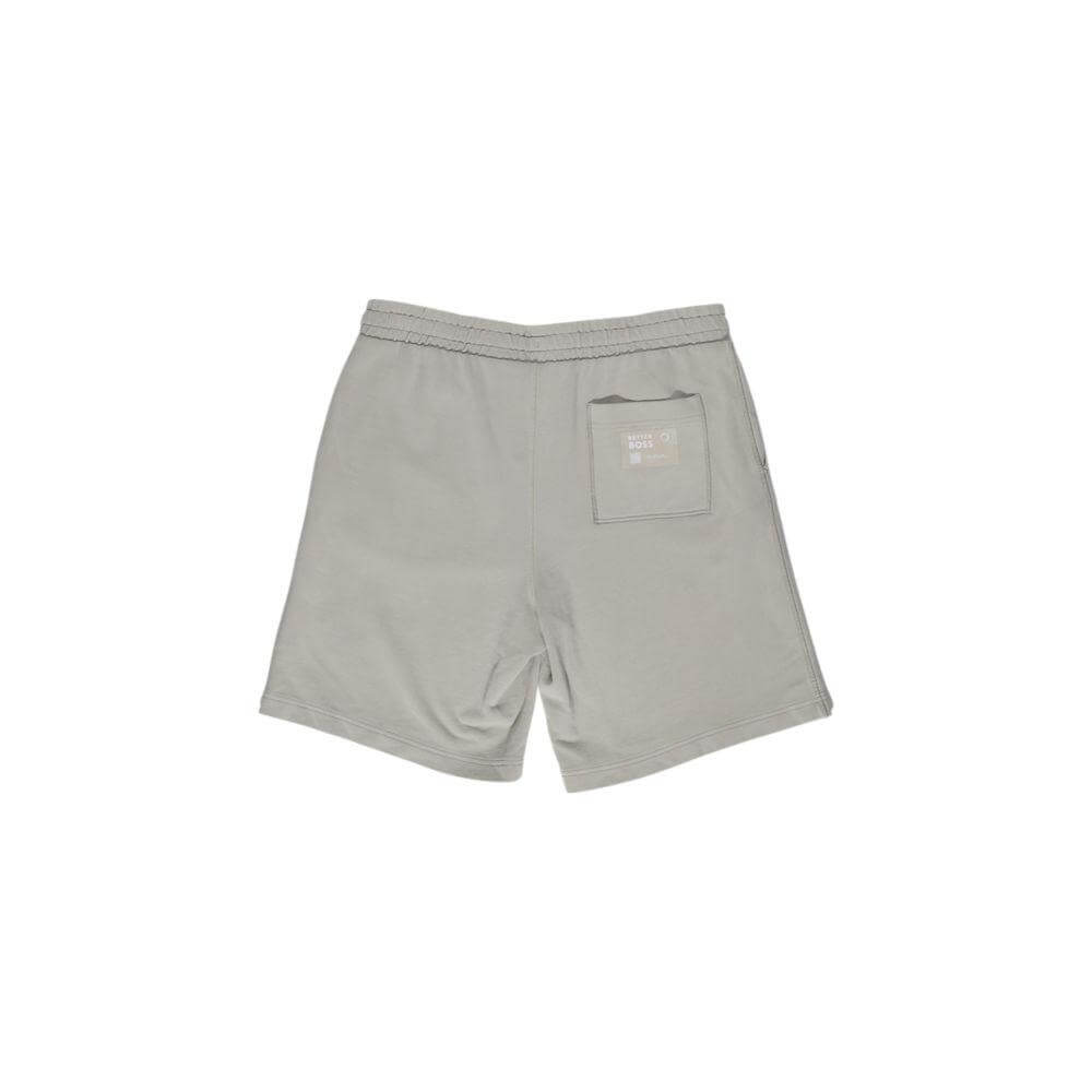 Hugo Boss beige cotton men’s Bermuda shorts, fall/winter collection, back view