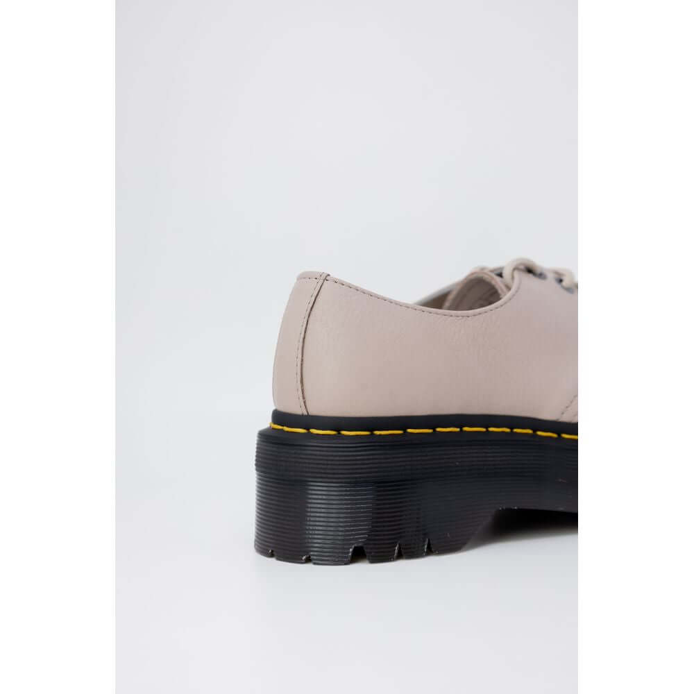 Dr. Martens purple leather sneaker, women’s lace-up, autumn/winter collection, side view showing 2cm heel.