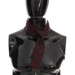 Dolce & Gabbana Silk Bordeaux Crown Chili Print Mens Scarf Silk Scarves Dolce & Gabbana Dark Slate Gray