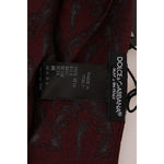 Dolce & Gabbana Silk Bordeaux Crown Chili Print Mens Scarf Silk Scarves Dolce & Gabbana Black