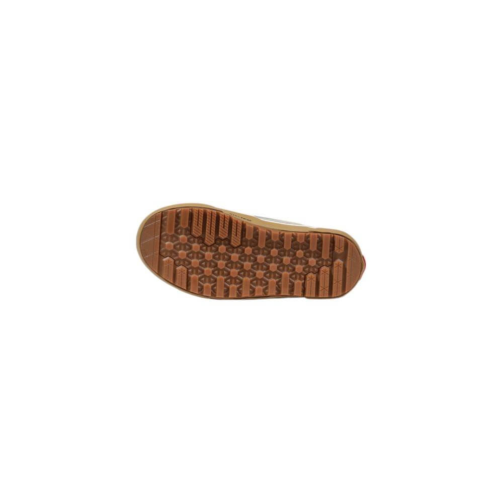 Sole view of Vans Beige Leather Sneaker with rubber outsole for traction