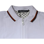 Dolce & Gabbana White Crown Men Full Zip Sweatshirt Sweater