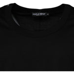 Dolce & Gabbana Black Cotton Round Neck Sleeveless T-shirt