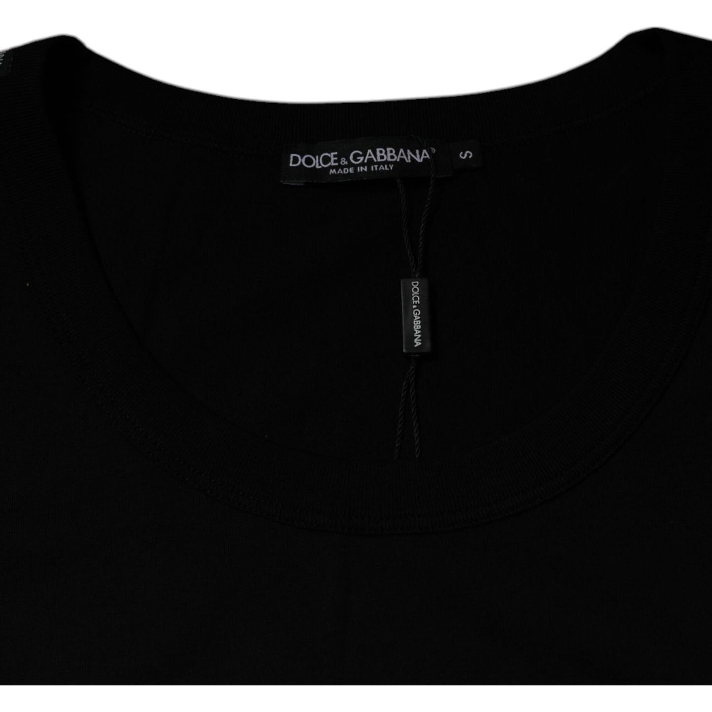 Dolce & Gabbana Black Cotton Round Neck Sleeveless T-shirt