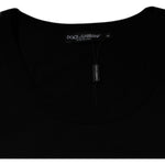 Dolce & Gabbana Black Cotton Round Neck Sleeveless T-shirt