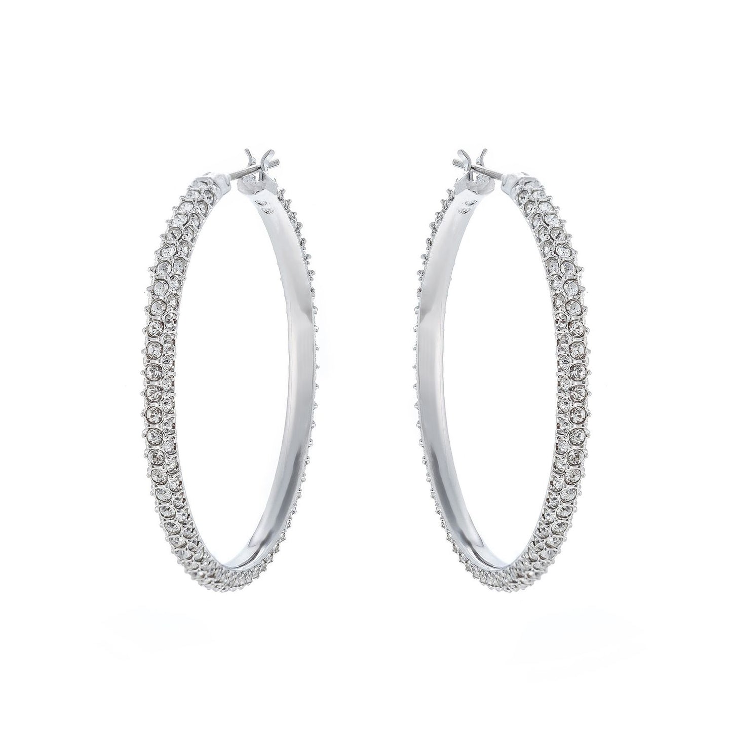 SWAROVSKI Mod. 5389432 silver earrings with quartz analog movement, water resistant up to 3 ATM, in official packaging, 38mm case.