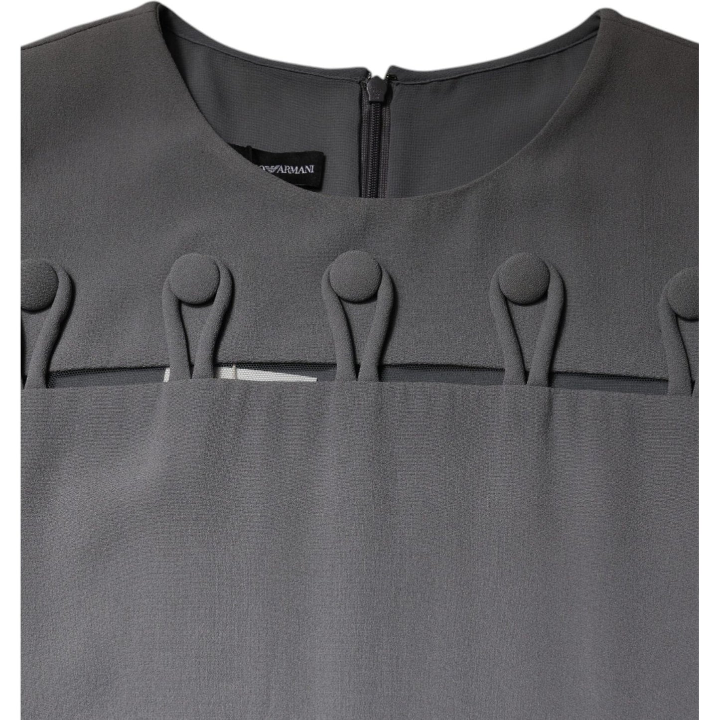 Emporio Armani Gray Round Neck Sleeveless A-line Mini Dress