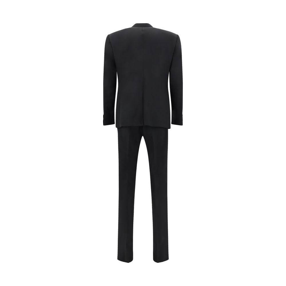 Back view of Dolce & Gabbana wool suit showcasing the structured blazer and classic fit pants in elegant black.