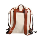Dolce & Gabbana Beige Brown Canvas Leather Travel Back Pack Bag BAG4041