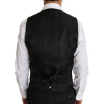 Dolce & Gabbana Elegant Purple Patterned Men's Formal Vest Dolce & Gabbana Light Gray