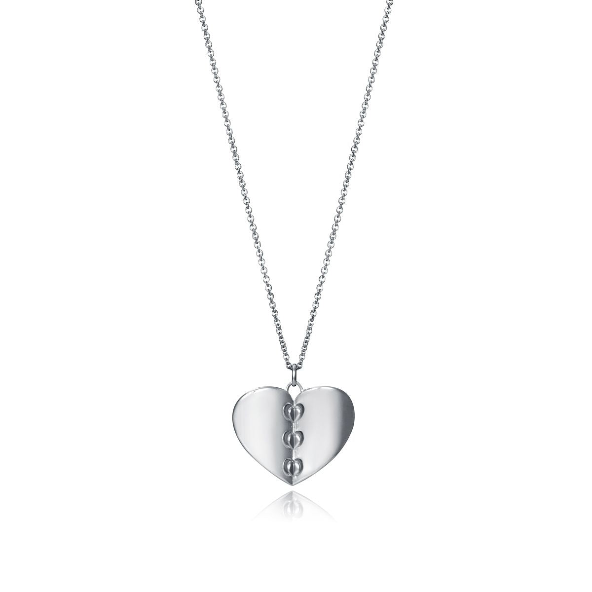 Silver heart necklace from VICEROY JEWELS Mod. 61065C100-36 for women, featuring quartz analog dial and water-resistant case.