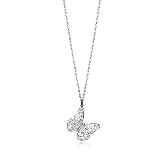 VICEROY JEWELS Mod. 61071C000-00 silver necklace with butterfly pendant for ladies, quartz analog movement, 28mm case, 5 ATM water resistance.