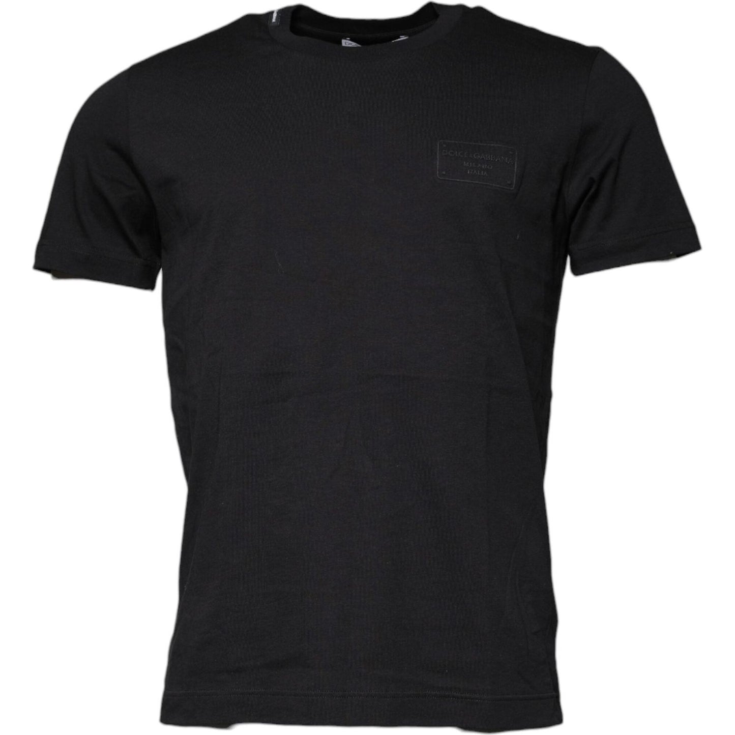Dolce & Gabbana Black Cotton Crew Neck Short Sleeves T-shirt