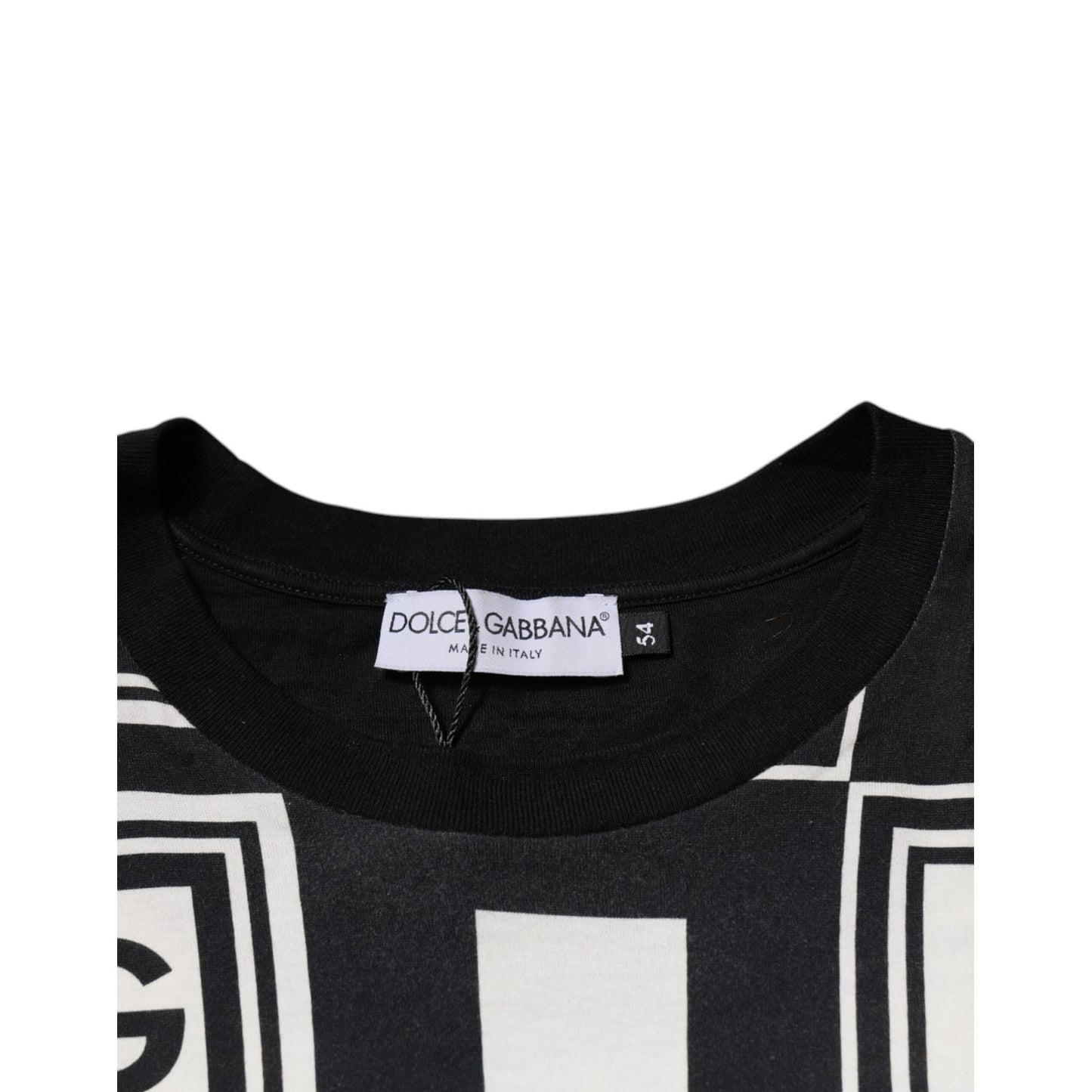 Dolce & Gabbana Black Logo Monogram Cotton Crew Neck T-shirt