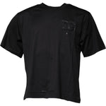 Dolce & Gabbana Black DG Logo Print Cotton Crew Neck T-shirt