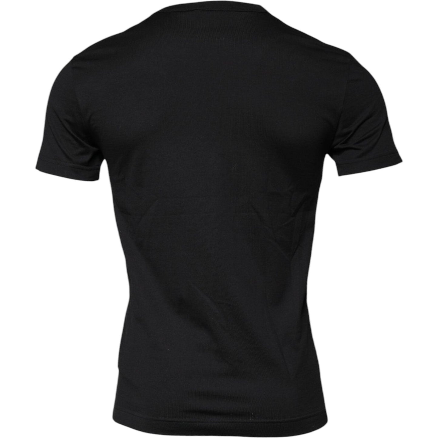 Dolce & Gabbana Black Cotton Crew Neck Short Sleeves T-shirt