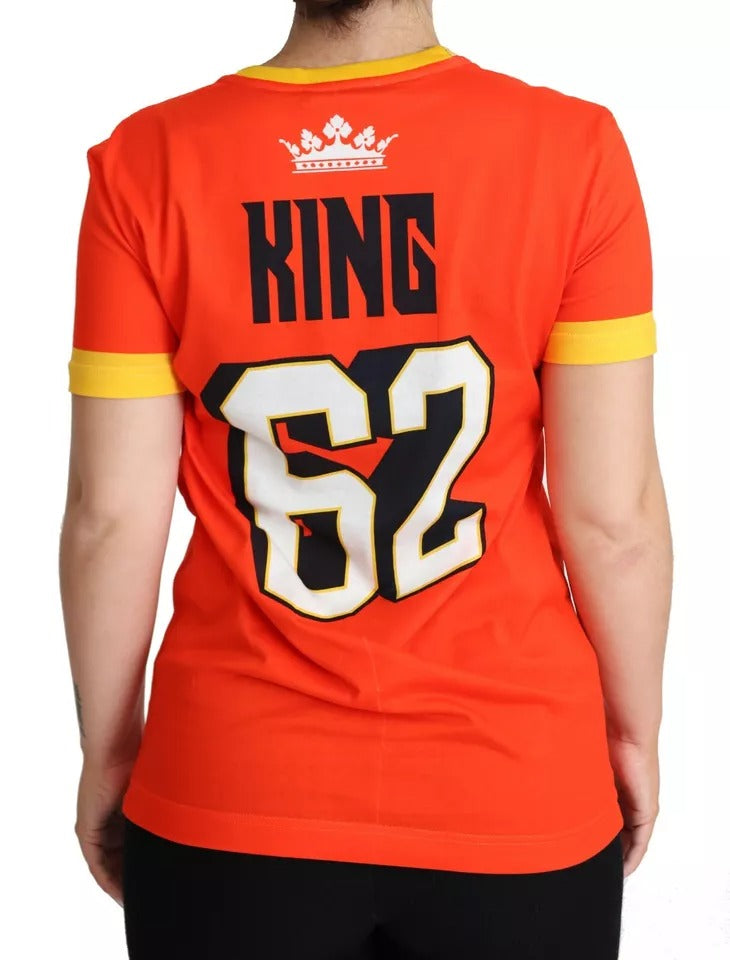 Dolce & Gabbana Orange Royals Print Round Neck T-shirt TSH5758-38