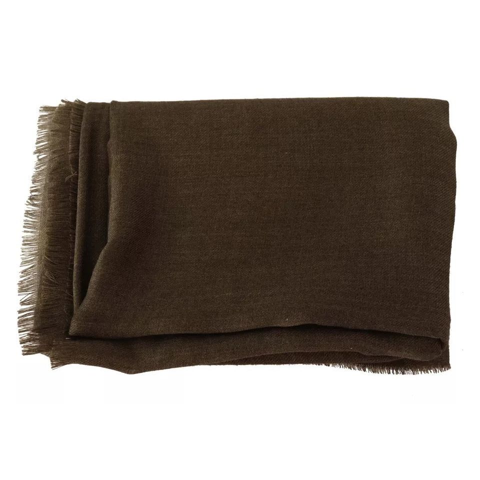 Dolce & Gabbana Green Striped Cashmere Wrap Fringes Scarf MS6020