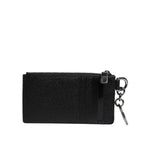 Dolce & Gabbana Black Calfskin Leather DG Logo Card Holder Wallet
