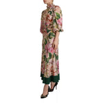 Dolce & Gabbana Pink A-line Sheath Floral Pussy Bow Long Dress DR28692-36