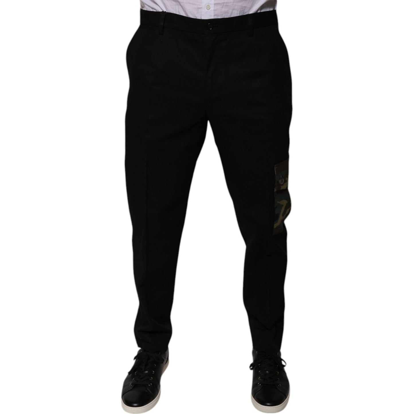 Dolce & Gabbana Black Cotton Men Cargo Casual Pants