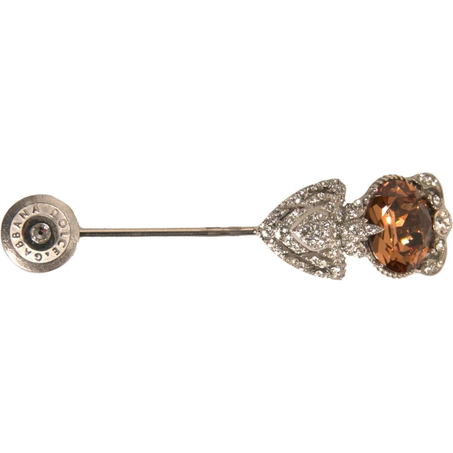 Dolce & Gabbana Silver 925 Sterling Silver Crystals Pin Collar Brooch 1728,67345645728,Dolce & Gabbana,Jewelry,Material: 80% 925 Sterling Silver 20% Glass,Men,Men - Jewelry,New with tags,Other - Men - Jewelry,Silver Dolce & Gabbana SMY10557