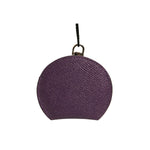 Dolce & Gabbana Purple Calfskin Leather Round Logo Hand Mirror Holder SMY10593