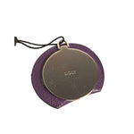 Dolce & Gabbana Purple Calfskin Leather Round Logo Hand Mirror Holder SMY10593