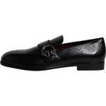 Dolce & Gabbana Black Exotic Leather DG Logo Loafers Formal Dress Shoes