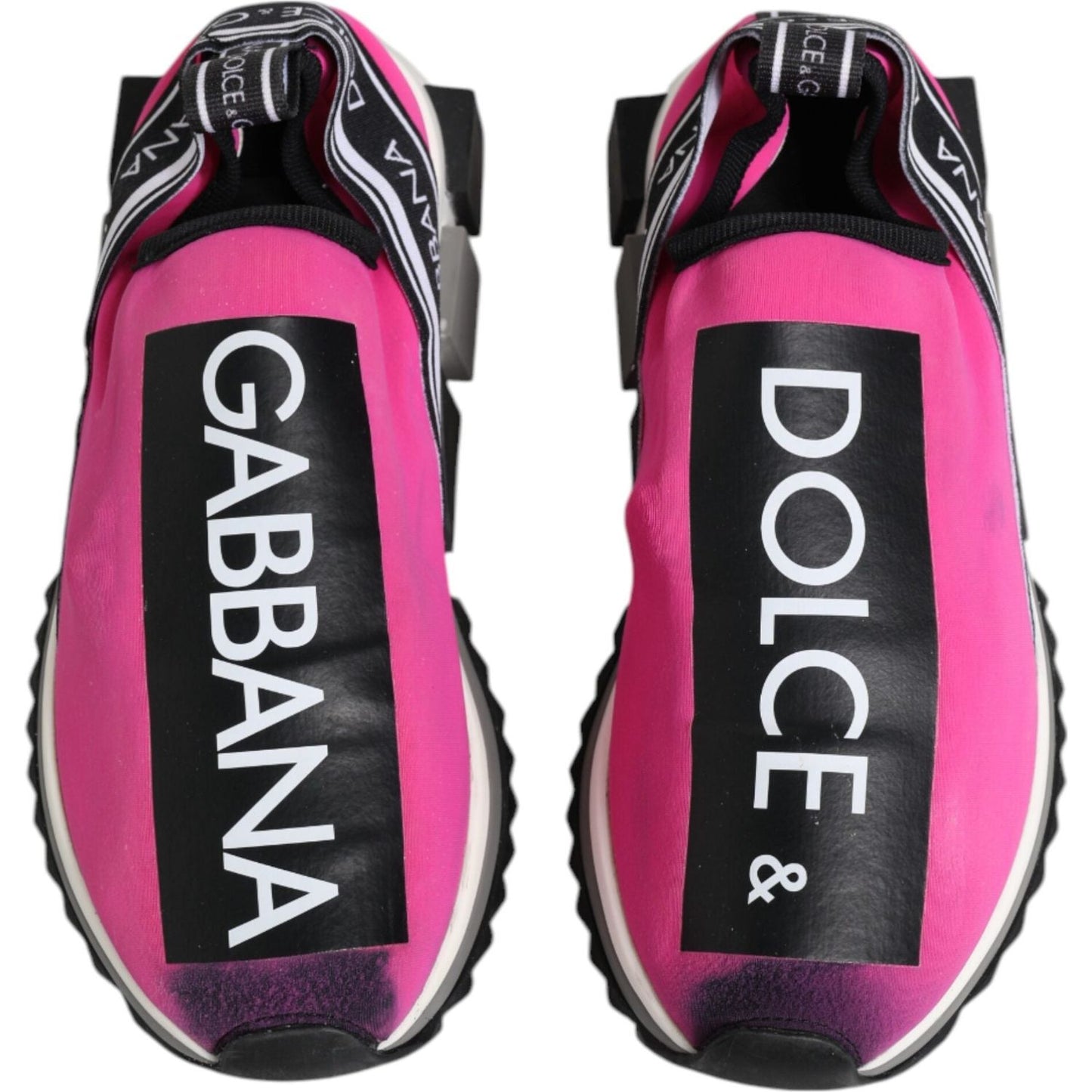 Dolce & Gabbana Fuchsia White Slip On Sorrento Sneakers Shoes