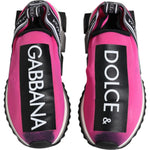 Dolce & Gabbana Fuchsia White Slip On Sorrento Sneakers Shoes