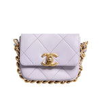 Chanel Blue Quilted Calfskin Framing Chain Flap Mini crossbody Bag CHA54