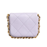 Chanel Blue Quilted Calfskin Framing Chain Flap Mini crossbody Bag CHA54