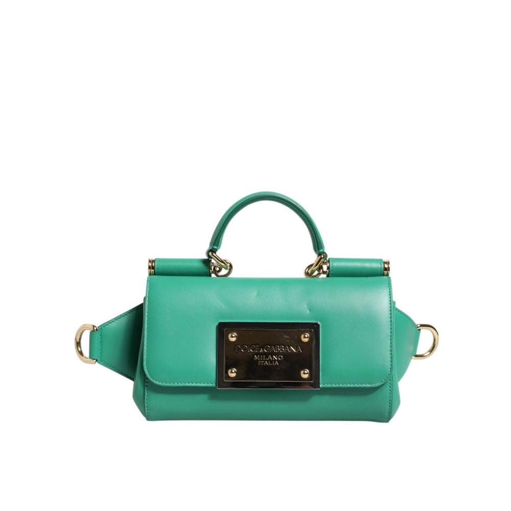 Dolce & Gabbana Emerald Green CalfskinLeather DG Logo Shoulder Bag BAG4000