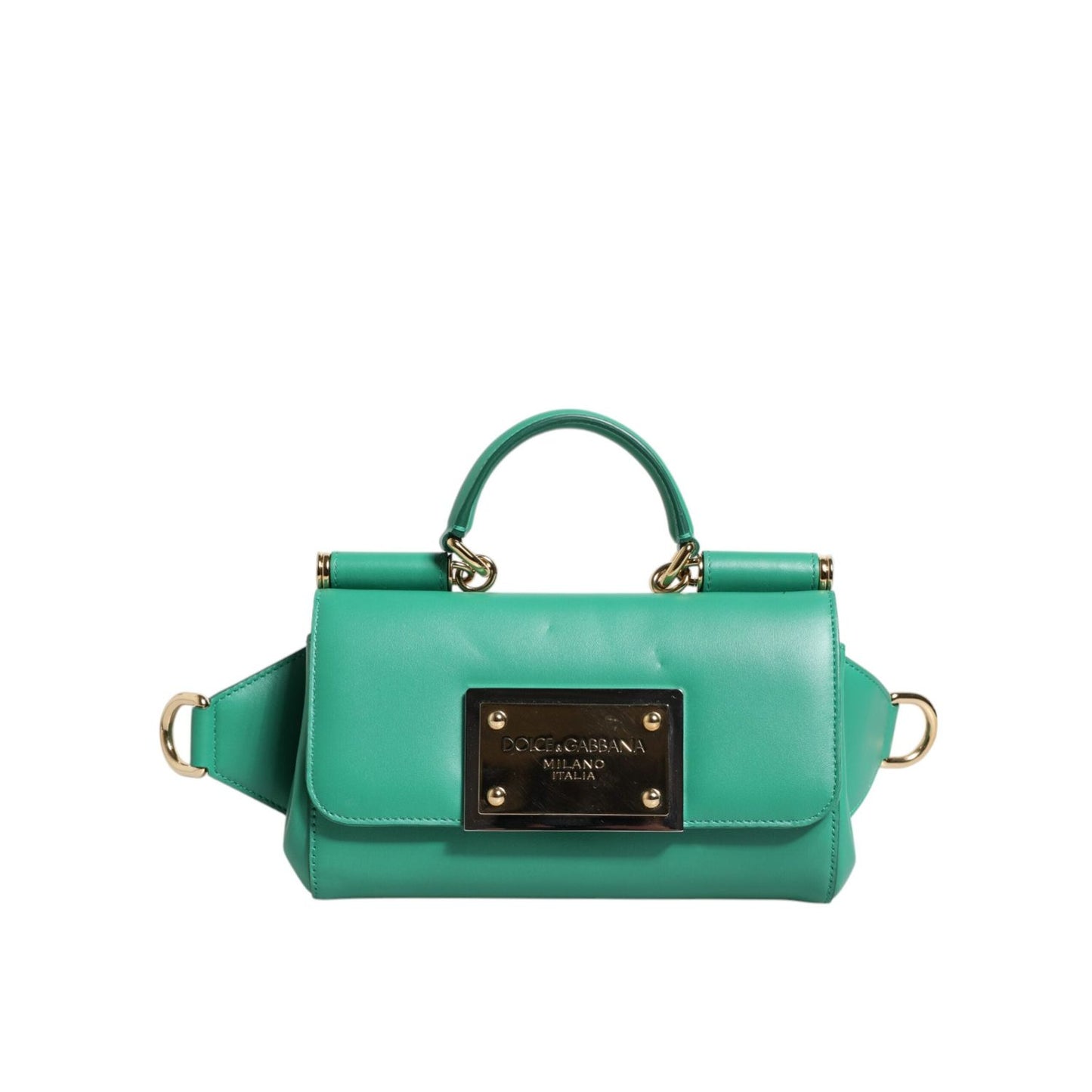 Dolce & Gabbana Emerald Green CalfskinLeather DG Logo Shoulder Bag BAG4000