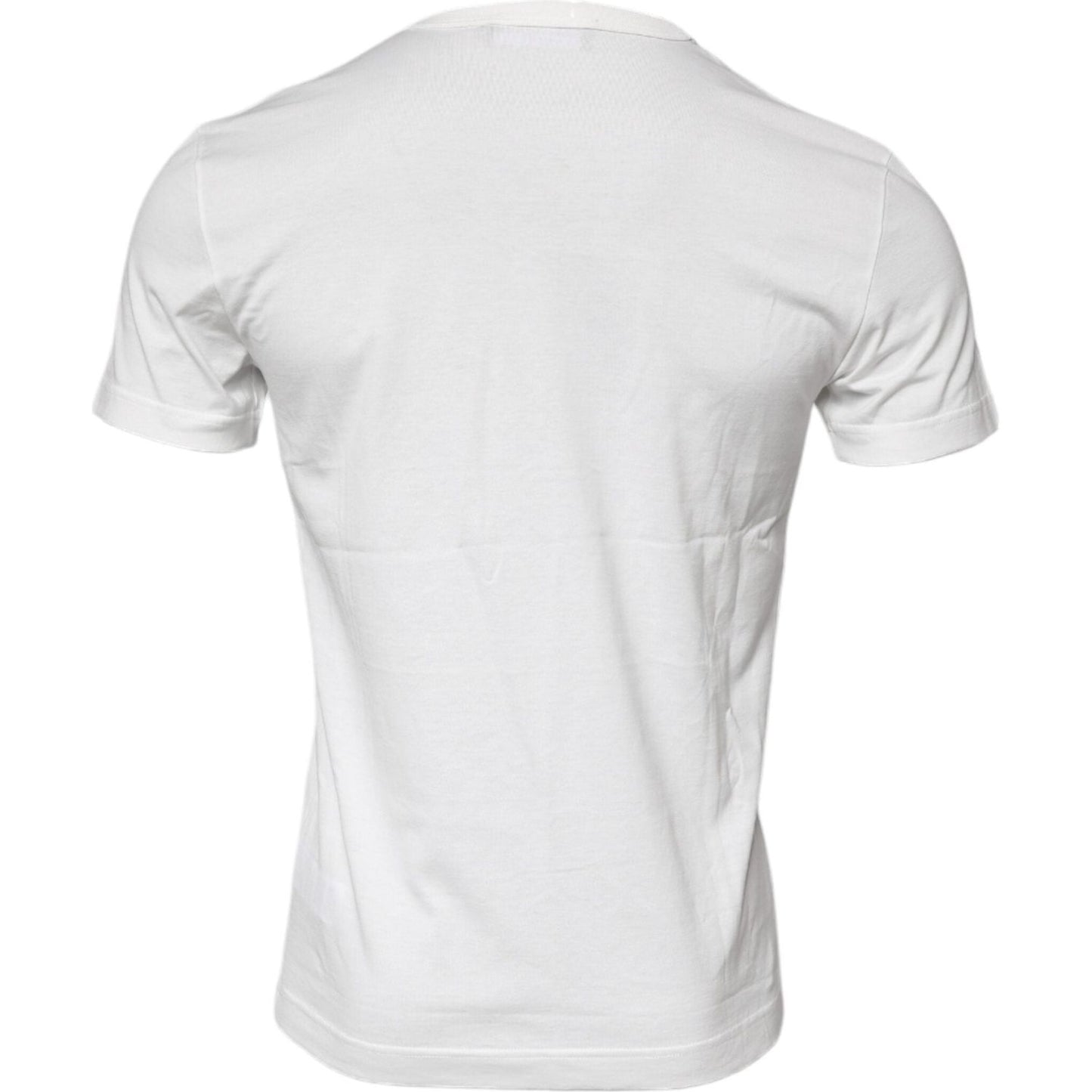 Dolce & Gabbana White Cotton Logo Floral Crew Neck T-shirt TSH878642-44