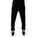 Dolce & Gabbana Black Wool Mid Waist Jogger Sweatpants Pants