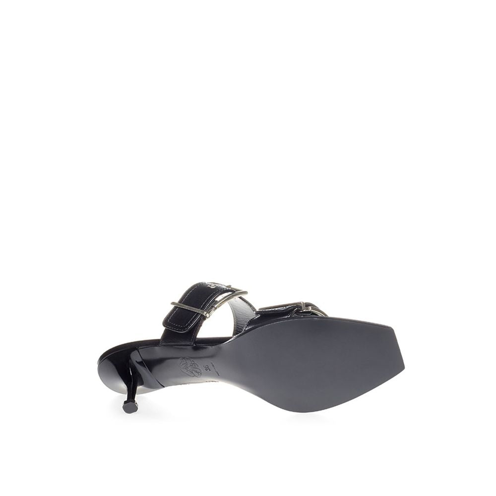 Alexander McQueen Elevate Your Steps in Timeless Black Leather Sandals AL-298676-EU36/US6