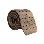 Dolce & Gabbana Beige Polka Dot Silk Adjustable Necktie Tie KRA3471