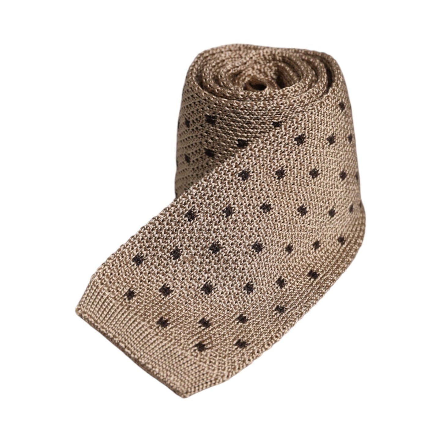 Dolce & Gabbana Beige Polka Dot Silk Adjustable Necktie Tie KRA3471