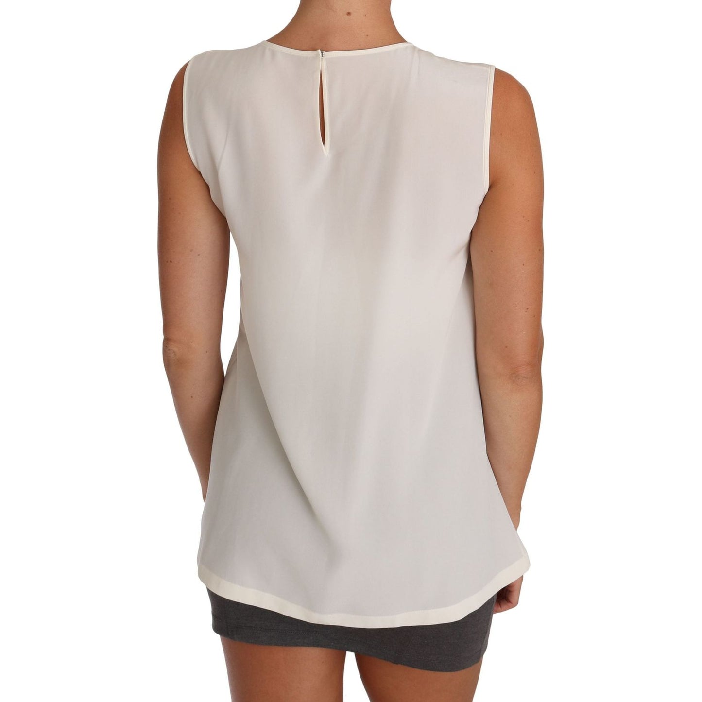 Dolce & Gabbana White Silk Crystal Sequined Fairy T-shirt