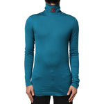 Dolce & Gabbana Blue Cotton Turtleneck Long Sleeves Sweater TSH83658-44