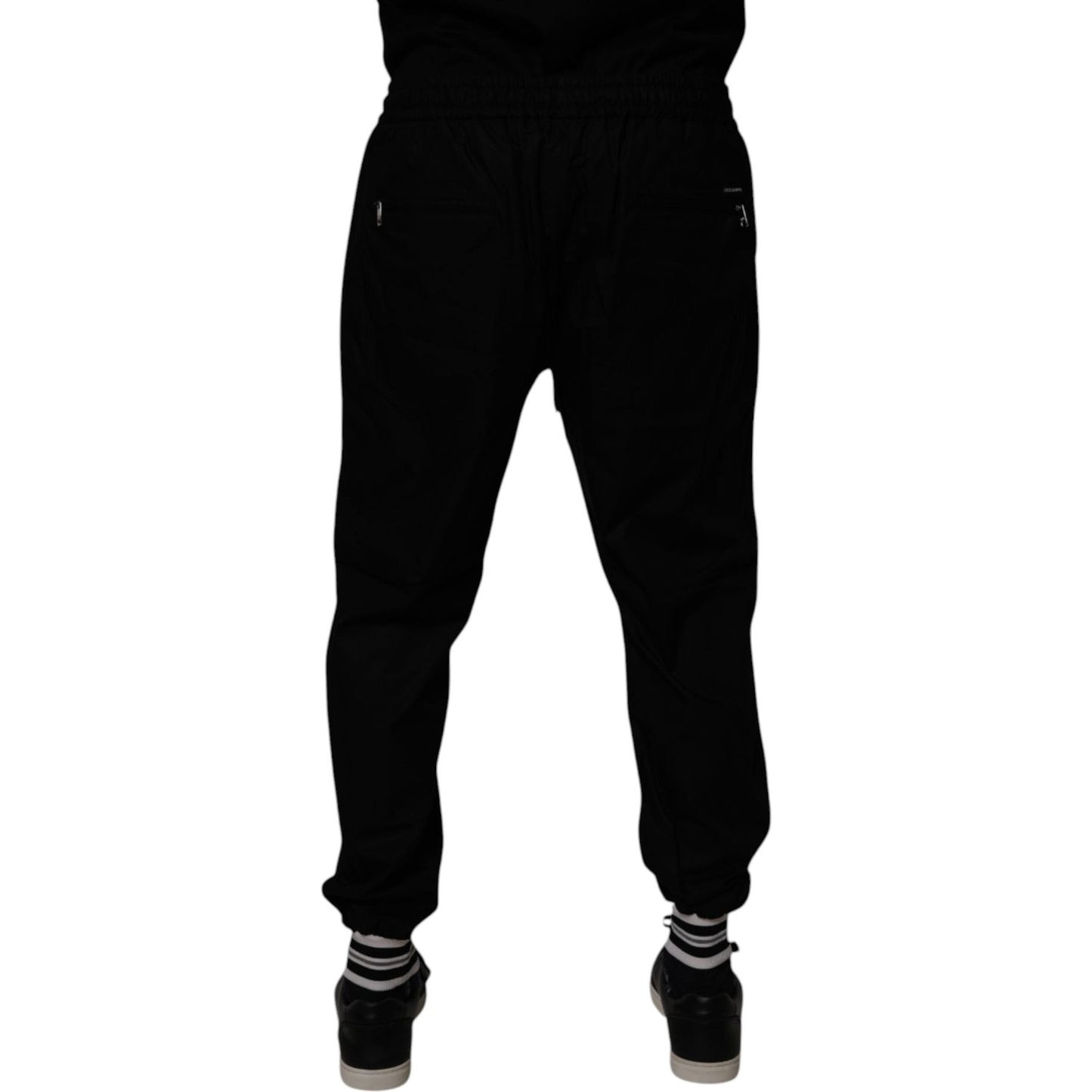 Dolce & Gabbana Black Cotton Men Jogger Sweatpants Pants