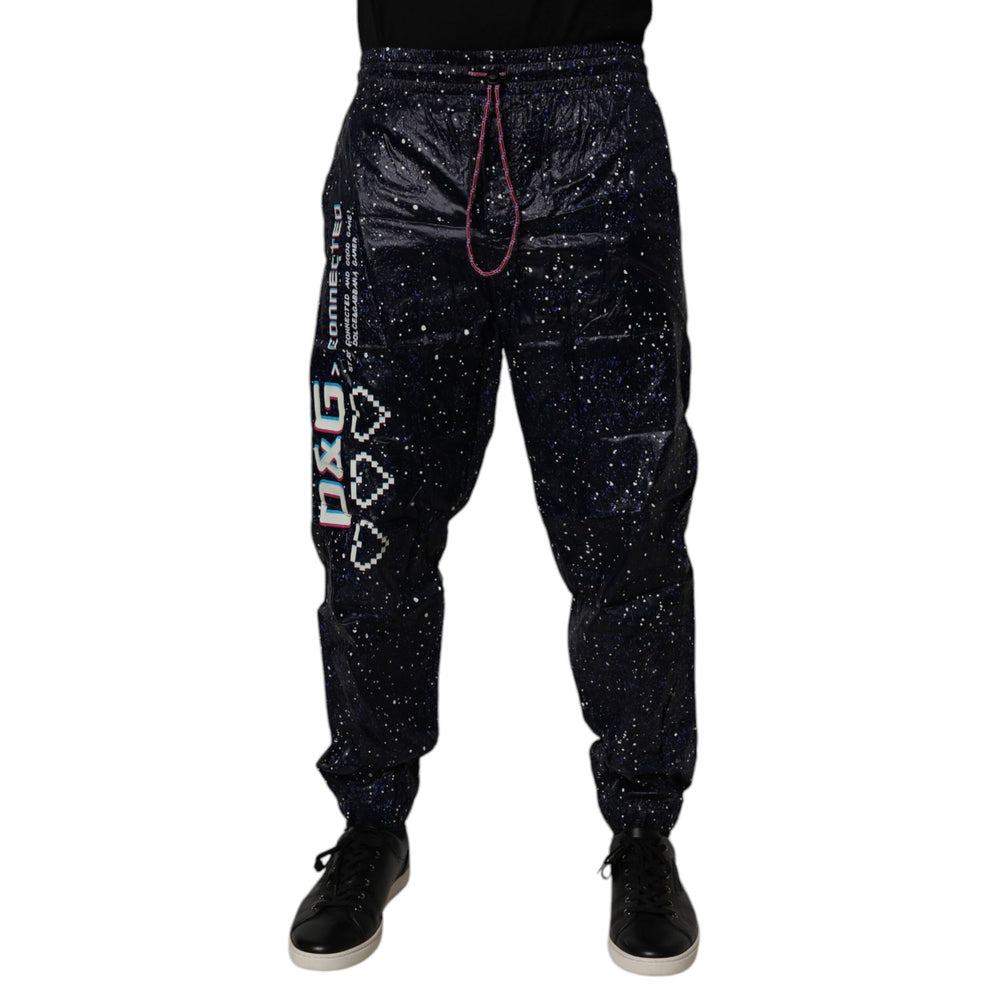 Dolce & Gabbana Dark Blue DG Game Print Cotton Jogger Pants PAN75199-48